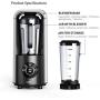 GREENIS High Speed Smoothies Vacuum Blender Professional Countertop Blender Anti Oxidation with Extra BPA Free Tritan Storage Jar for Shakes Ice Fruits Vegetables Grey