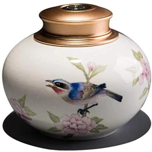 Pot en céramique décoratif peinte à la main pour pâtisserie, thé, gâteaux, rangement de cuisine, accessoires décoratifs (Couleur : A, Taille : 13,81 x 12,3 cm) Pot en céramique décoratif peinte à la main pour pâtisserie, thé, gâteaux, rangement de cuisine, accessoires décoratifs (Couleur : A, Taille : 13,81 x 12,3 cm)