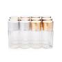 12pcs 10ml Clear Sampling Sample Glass Bottles Vials Jars Containers with Gold and Silver Cap for Cosmetics Travel Essential Oils Powders Creams Ointments Grease (Silver)