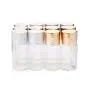 12 Stück 10ml Klare Proben Glasflaschen Beutel Behälter mit Gold- und Silberverschlüssen für Kosmetik, Reisen, ätherische Öle, Pulver, Cremes, Salben, Schmiermittel (Silber)