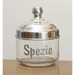 Italo Ottinetti Glass Jar Polished Aluminium Lid 0.5 Litre Spezie, Metallic, one Size