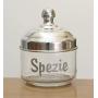 Italo Ottinetti Glass Jar Polished Aluminium Lid 0.5 Litre Spezie, Metallic, one Size