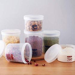 BomBomStore Storage Baskets - Plastic Transparent Sealed Storage Box Kitchen Grain Food Keep Fresh Storage Jar Can with Cover Sundries Container Boxes (L,1)