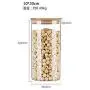 Kitchen Food Storage Jar Airtight Food Storage Kitchen Glass Jar Moisture-Proof Home Multi-Purpose Jam Bottle Cruet Creative Bamboo Cover Glass Moisture-Proof Sealing Pot
