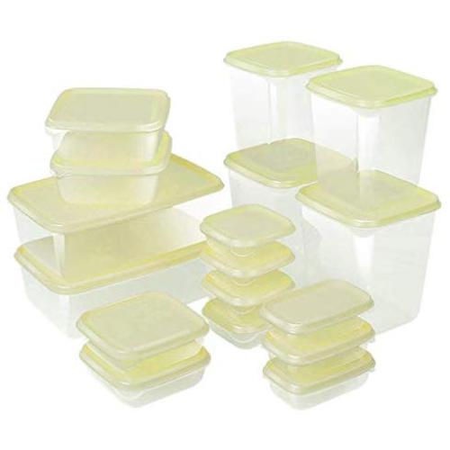 FGDJEE Food Storage Containers with Lids Plastic Food Containers Airtight Leak Proof Easy Snap Lock BPA Free 17-Piece Set Different Sizes for Kitchen Use (Green)