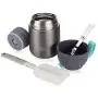 Bouteille isotherme Milu avec Pot à Nourriture et Cuillère Pliable 15,2 oz / 22 oz – Double Mur Inox – Boîte à Lunch Grande Ouverture pour Enfants et Adultes – Gris/Bleu