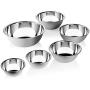 Charlies CKW Premier Stainless Steel Mixing Bowls Set of 6 including 3/4, 1.5, 3, 4, 5, and 8 qt Polished Mirror Finish Nesting Bowls Convenient Cookware for Grilling, Cooking, Baking, Gifts, and more