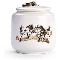 Retro Wash Painting Ceramic Tea Storage Box Tea Jar 8.811Cm Candy Jar For Dried Fruit Tin Food Spices 1Pc Storage Box Container,Gaojieyulan