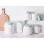 Vintage, Retro, Farmhouse Chic Mason Jar Inspiriertes Keramik-Behälter, Keksdose mit Dichtung für Lebensmittel-Aufbewahrung – Aqua