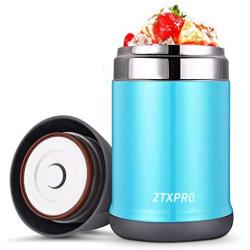 Insulated Lunch Container Thermos Food Jar ZTXPRO Hot & Cold Stainless Steel Vacuum Box with Handle 16 oz Leak Proof Design Food Storage Bento Lunch Box for Kids School Picnic Office Outdoors - Blue