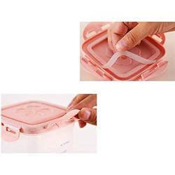 Kitchen Food Storage Jar Airtight Food Storage Kitchen Glass Jar Moisture-Proof Home Multi-Purpose Jam Bottle Cruet Storage Cans Of Cereals Plastic, Pink 9 Sets