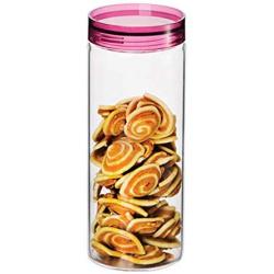 Kitchen Glass Sealed Cans Tea Sealed Cans Multi-function Food Straight Cans Storage Sealed Bottles (Color : Red)