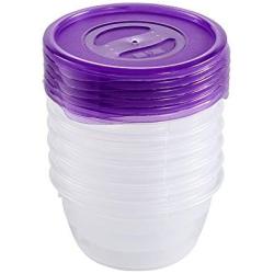 keeeper Food Box Fredo Fresh 0,2L Round 6 Pieces, Polypropylene, Purple, 9.5 x 9.5 x 5 cm