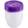keeeper Food Box Fredo Fresh 0,2L Round 6 Pieces, Polypropylene, Purple, 9.5 x 9.5 x 5 cm