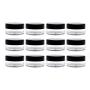 50PCS Transparent Plastic Travel Cosmetic Sample Vial Packing Bottles with Black Screw Cap-Empty Jars Small Round Holder Face Cream Lip Balm Lotion Storage Container Jar Pot DIY Beauty Tool (5G)