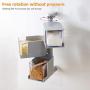 Perfuw 3-Layers Multilayer Seasoning Boxes, Wall Hanging Rotatable Seasoning Box, Transparent Wall Seasoning Container, Drawer Type Spice Box with Spoon and Cover, Condiment Storage Box, Spice Jar