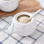 Kitchen seasoning box/Ceramic Condiment Storage Container and Tray Seasoning Bottle Salt jar (Color : C)