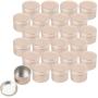 Healthcom 12 Pack 1 Oz/30ml Round Aluminum Tin Cans Candles Metal Tins with Screw Lid Lip Balm Container Jars Travel Cosmetic Tins Sample Favors Tins Storage for Tea Powder Spice Candies(Frosted Gold)