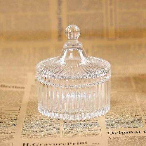 | Storage Bottles & Jars | Glass creative Transparent jewelry box wedding candy box Storage Wedding Ring Trinket Box with Crystal Holder Earring Tank | by HUDITOOLS | 1 PCs