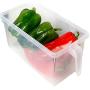 WskLinft Storage Box, Transparent Fridge Fresh Storage Box Crisper Refrigerator Sealed Food Container Transparent