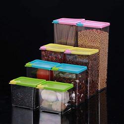 Poniu Airtight Food Storage Containers with Lid, Transparent BPA Free Plastic Storage Box, Container Case, Food Pantry for Snacks Sugar Grain (Green)