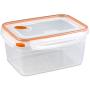 Sterilite 03231106 Ultra Seal 12.0 Cup Food Storage Container, Clear Lid and Base with Tangerine Accents, 6-Pack