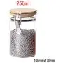 Glas-Müsli-Behälter mit Bambuschachdeckel, 950ml – Hoher Borosilikatglas Behälter für Müsliriegel, Snacks und mehr mit luftdichter Versiegelung.