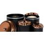 Amici Home Collection, 7CDI031S2R, Ashby Copper Metal Storage Canister, Set of 2, 38 ounces each, Medium, Black/Gold