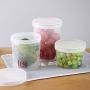 Scaled Transparent Sealed Jar Kitchen Noodle Storage Tank Plastic Grains Storage Cans Snack Storage Box,Red 760ML