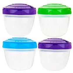 Sistema To Go Yogurt Food Storage Container Set -- Pack of 4 Containers, 5 Ounce, Assorted Colors (4 Pack)