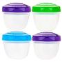 Sistema To Go Yogurt Food Storage Container Set -- Pack of 4 Containers, 5 Ounce, Assorted Colors (4 Pack)