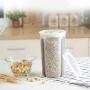 Daxin 4 Compartments Plastic Dry Food Storage Container with Airtight Seal Lid for Cereal, Nut, Snack, Pet Food and More