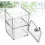 1 Pc Acrylic Transparency Food Storage Box Double Layers Tea Bag Organizer Kitchen Sorting Container with Dustproof Cover