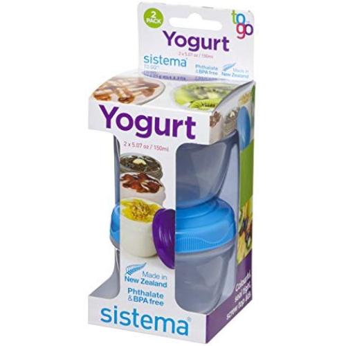 Sistema To Go Collection Yogurt Food Storage Containers, Pack of 2