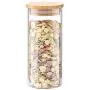 WANGLX ST Wood Lid Food Storage Tank Dried Fruit Bottle Good Sealing Heat-Resistant Borosilicate Glass Sealed Cans Dried Fruit Sealed Bottle Storage Jar