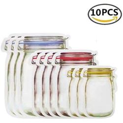 Reusable Mason Jar Bottles Bags Nuts Candy Cookies Bag Seal Fresh Food Storage Bag Snacks Zipper Sealed Kitchen Organizer