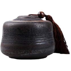 Ceramic Tea Storage Container Kitchen Storage Canister Jar for Candy Coffee - 9.5 x 12.5 cm/3.7 x 4.9 inches - 19