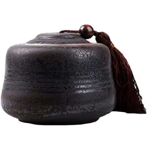 Keramik Tee-Aufbewahrungskaraffe Küchen-Aufbewahrungsbehälter für Süßigkeiten Kaffee – 9,5 x 12,5 cm / 3,7 x 4,9 Zoll – 19