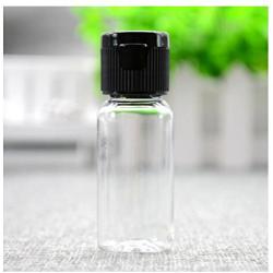 30PCS 15ml 0.51oz Empty Reusable Clear Plastic Sample Bottle With Black Flip Cap Travel Vial Jar Pot Container For Cosmetic Case Emollient Water Liquid Shower Gel Face Cream Emulsion Hand Lotion