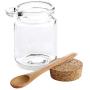 Haifly Cork Stopper Empty Transparent Glass Jars Glass Bottle Glass Storage Container with Wooden Spoon