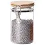 Glas-Müsli-Behälter mit Bambuschachdeckel, 950ml – Hoher Borosilikatglas Behälter für Müsliriegel, Snacks und mehr mit luftdichter Versiegelung.