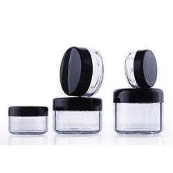 24PCS 10ML/15ML/20ML Clear Plastic Empty Refillable Sample Bottle Case Cosmetic Face Cream Vial Jar Pot Bottle Container Holder with Black Screw Cap Lid (15ml)