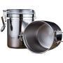 Stainless Steel Container Kitchen Food Preserving Jar With Clear Lid & Locking Clamp, Airtight Canister For Storing Coffee, Tobacco, Flour, Sugar - Stylishbuy