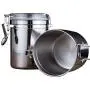 Bouteille en Acier Inox pour Conservation Alimentaire avec Bouchon Transparent et Serre-Bouchon - Récipient Atmésphérique Stylépour Café, Tabac, Farine, Sucre Bouteille en Acier Inox pour Conservation Alimentaire avec Bouchon Transparent et Serre-Bouchon - Récipient Atmésphérique Stylépour Café, Tabac, Farine, Sucre