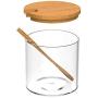 3 PCS/set of kitchen accessories glass seasoning bottle salt storage tank spice jar with wooden spoon combination ZP723144,Transparent