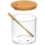 Ensemble de 3 pièces pour accessoires de cuisine : bouteille de condiment en verre, réservoir de stockage de sel, pot à épices avec cuillère en bois – ZP723144, Transparent Ensemble de 3 pièces pour accessoires de cuisine : bouteille de condiment en verre, réservoir de stockage de sel, pot à épices avec cuillère en bois – ZP723144, Transparent