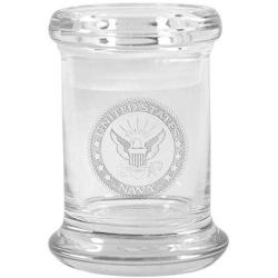 Clear Glass Herb Stash Jar and Lid 2.75 oz with US Navy from Smoke Promos