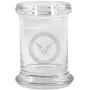 Clear Glass Herb Stash Jar and Lid 2.75 oz with US Navy from Smoke Promos