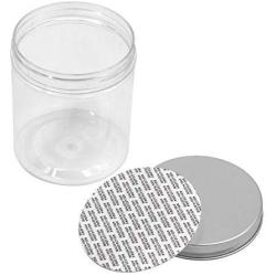 Homiest 8.5x6.5cm Round Storage Containers Plastic Jar with Metal Lid for Cotton Swabs, Rounds, Balls, Makeup Sponges, Blenders, Bath Salts 2Pcs