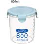 FidgetKute Airtight Clear Plastic Kitchen Food Storage Container Seal Jar Cereal Cake Box Light Blue 600ml